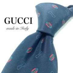 ☆【極美品】 GUCCI ネクタイ 小紋柄 ネイビー イタリア お洒落 - メルカリ