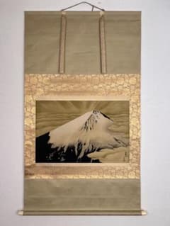 橫山大観 富士山 神囯日本 掛軸 日本画 高清早期印刷品　共箱 大幅 橫山大観 富士山 神囯日本 掛軸 日本画 高清早期印刷品 共箱 大幅