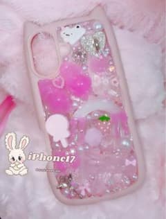 デコ電 iPhone17 スマホケース ピンク 量産型 猫耳のサムネイル