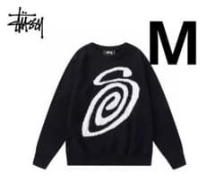 STUSSY CURLY SWEATER ニットブラック　Mサイズのサムネイル