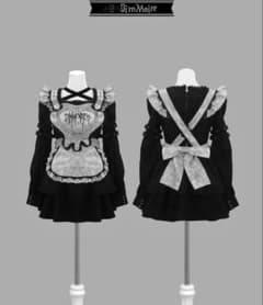 DimMoire メイドワンピース ブラック ホワイト DimMoire DripHeartメイドワンピース Black&Gray - メルカリ