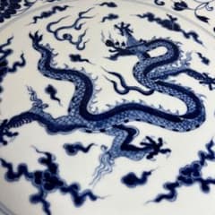 中国美術 青華 大皿 A w41㎝ 東S8-0703① - メルカリ