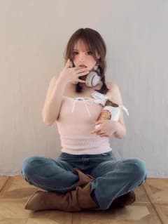 andmary Tiana knit bare tops - メルカリ