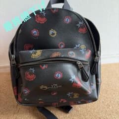 COACH コーチ リュック 花柄 ローズ チャーリー F45313 フローラル COACH】コーチ チャーリー ミニ リュック フローラル ブラック 黒 花柄