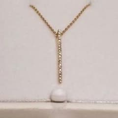 スタージュエリーK10 50cm 0.06ctダイヤバーネックレス☆アガット 