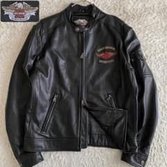大きめM ハーレーダビッドソン シングルライダースジャケット レザー