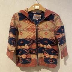DENIM DUNGAREE ネイティブ柄 ダブルジップパーカー 100cmのサムネイル