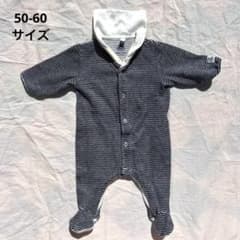 PETIT BATEAU プチバトー ロンパース 足つき ボーダー 50-60のサムネイル