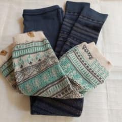 mont-bellメリノウールジャカードレッグウォーマーと ジャガードタイツのサムネイル