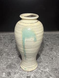 小鹿田焼　花器　壺　花瓶　アンティーク　民芸　民藝 小鹿田焼 花瓶 花器 飛び鉋 壺型 民藝 高さ27cm - メルカリ