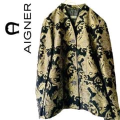 新品未使用✨◇AIGNER◇20万 シルクジャガード ノーカラージャケット38