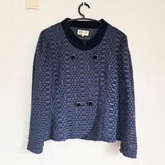 ネイビー ノーカラージャケット 13　シアー　ヴィンテージ　入学式　入園式