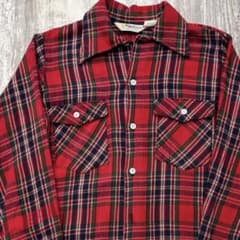 70s~ Key imperial ヘビネルシャツ チェック レッド M程度