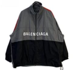 BALENCIAGA トラックジャケット 44サイズ グレー/ブラック/レッド
