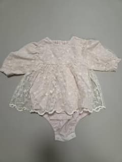 Cottoli ベビー ロンパース レース ピンクのサムネイル