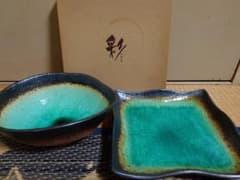 【新品未使用品】緑彩貫入 彩 皿鉢揃 大和漆器工芸のサムネイル