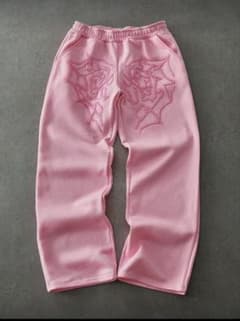 ピンク刺繍ジョガーパンツ ストリート y2k ピンク海外系 スウェットのサムネイル