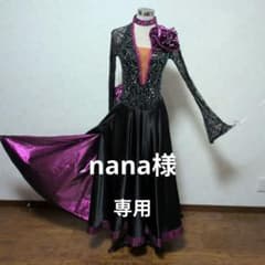 タカダンス 社交ダンスドレス パソ用 ブラック＆ラメピンクパープルタンゴにものサムネイル