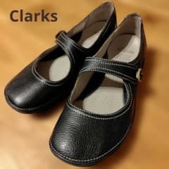 美品♢Clarks Active Airストラップ付きレザーシューズ クラークス 