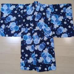 キャサリンコテージ 浴衣　夜桜藍牡丹　サイズ130のサムネイル