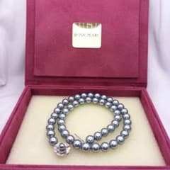 箱付美品WINK PEARL ウインクパール ネックレス グレー8mm42㎝ - メルカリ