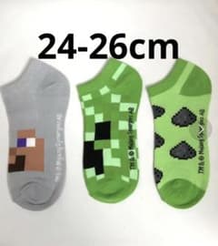 新品 マインクラフト マイクラ 靴下 3足 24-26cmのサムネイル