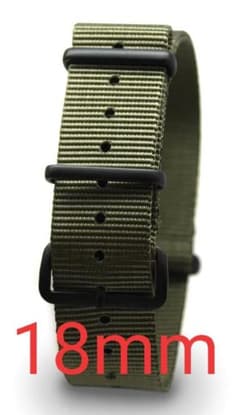 CWC NATOストラップ 18mm 正規品新品 グリーンxマットブラックPVD 