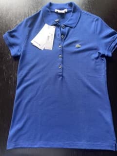 【新品タグ付】LACOSTE ラコステ　ポロシャツ ブルー レディース　Mのサムネイル