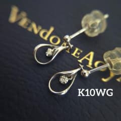 現行品 Vendome Aoyama K10WG ダイヤモンド ドロップピアス - メルカリ
