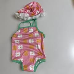 花柄 フリル帽付き ベビー水着のサムネイル