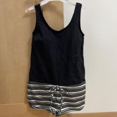 マタニティ水着・スイムウェア／黒×ボーダーのサムネイル
