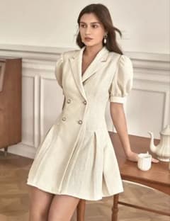 SHEIN パフスリーブミニワンピース ドレス 半袖のサムネイル