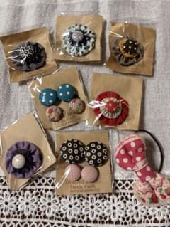 ハンドメイド　布製ヘアゴム セットのサムネイル
