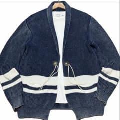 ⭐️希少⭐️ロンハーマン インディゴ コンチョ カーディガン 定価71,400円 M 格安スタート ロンハーマン RHC コンチョ釦ウォッシュ加工 ニット