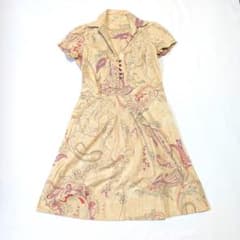 美品♡ETRO ピンク ペイズリー柄 半袖ワンピース　44サイズ♡ ETRO エトロ シャツワンピース ペイズリー ピンクベージュ 半袖 - メルカリ