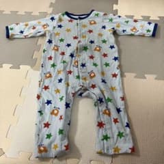 ミキハウス　ホットビスケッツ　星柄クマプリントロンパース