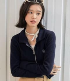 muah muah/ムーアムーア スリムフィット ジップアップニットカーディガンのサムネイル