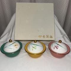 香蘭社 オーキッドガーデン 蓋物三色セット ボンボニエール 小物入れ