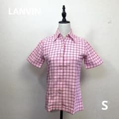 LANVIN PARIS チェック柄 半袖シャツ ピンク系 Sのサムネイル