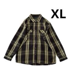 90s Field&Stream オンブレチェック ヘビーネルシャツ XL 黒