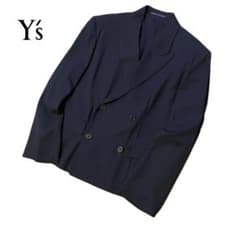 美品 90s Y's ワイズ ヨウジヤマモト ダブル ジャケット ネイビー 紺 美品 90s Y's ワイズ ヨウジヤマモト ダブル ジャケット ネイビー 紺