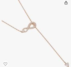 Swarovski-infinity Y字型ネックレス ローズゴールドのサムネイル