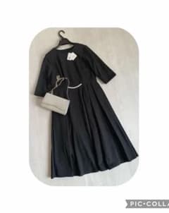 27000円新品♡フェンネル パール付きシンプル ワンピース スコット 