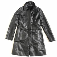 美品 first avenue ラムレザー ステンカラーコート オールレザー 