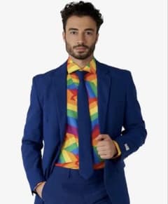 OppoSuits ZIG ZAG RAINBOW メンズシャツ　派手　Mのサムネイル
