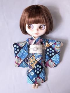 ブライス用 ハンドメイド 着物 和柄 パッチワーク風のサムネイル