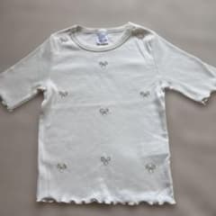 ZARA kidsリボンモチーフ ホワイト Tシャツ 半袖のサムネイル