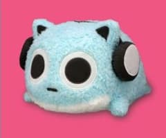 ブルーハムハム ふんわり ねそべり ぬいぐるみ ヘッドホン キャラクター 青
