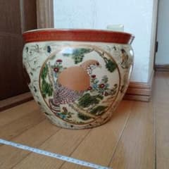 お値下げ！ 薩摩焼「旺雅窯 敏山作」金襴手 火鉢 14日迄の出品