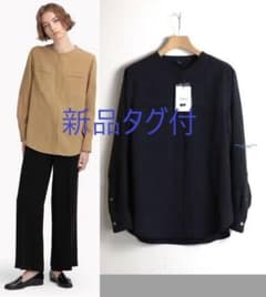 Theory シャツ　新品、タグ付き Theory 22SS ウォッシャブル バンドカラー シャツブラウス - メルカリ